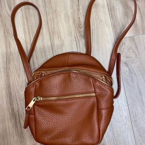 super cute brown leather mini bag